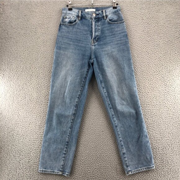 PacSun Denim - PacSun Jeans Womens 24 Blue High Rise Straight Distressed Light Wash Button Fly
